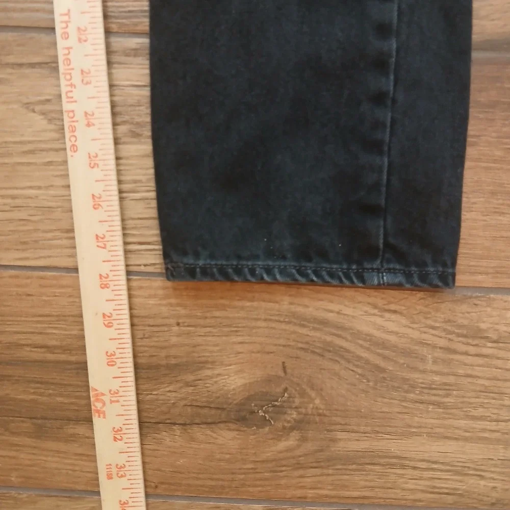 Levi's 501 Jeans Mens 30x32 (FITS 30x28) Black Button Fly Straight Leg Denim